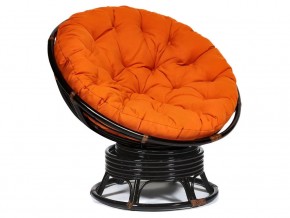 Кресло-качалка Papasan w 23/01 B с подушкой Antique brown, ткань Оранжевый в Нязепетровске - nyazepetrovsk.magazin-mebel74.ru | фото